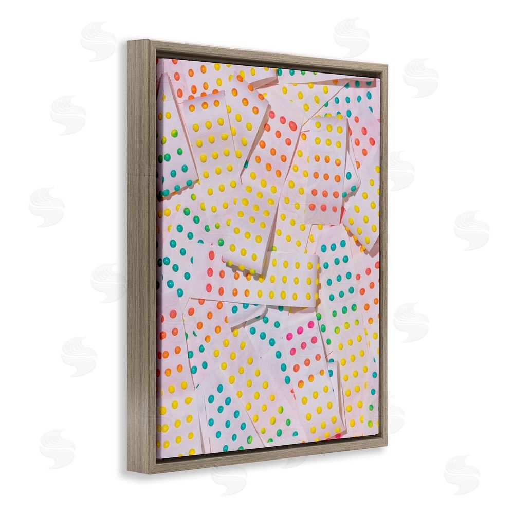 LISH Creative Retro Color Candy Dots Brown Floating Framed Canvas Wall Art