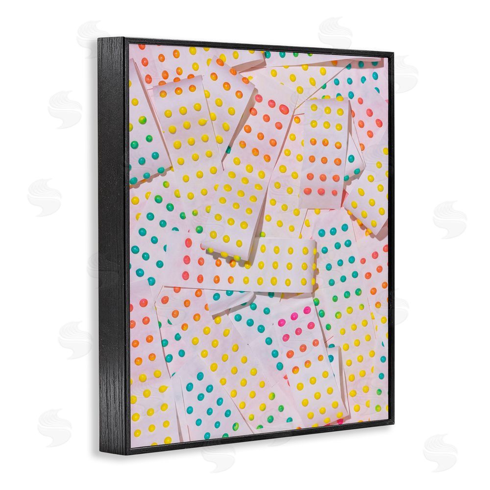LISH Creative Retro Color Candy Dots Black Framed Giclee Wall Art