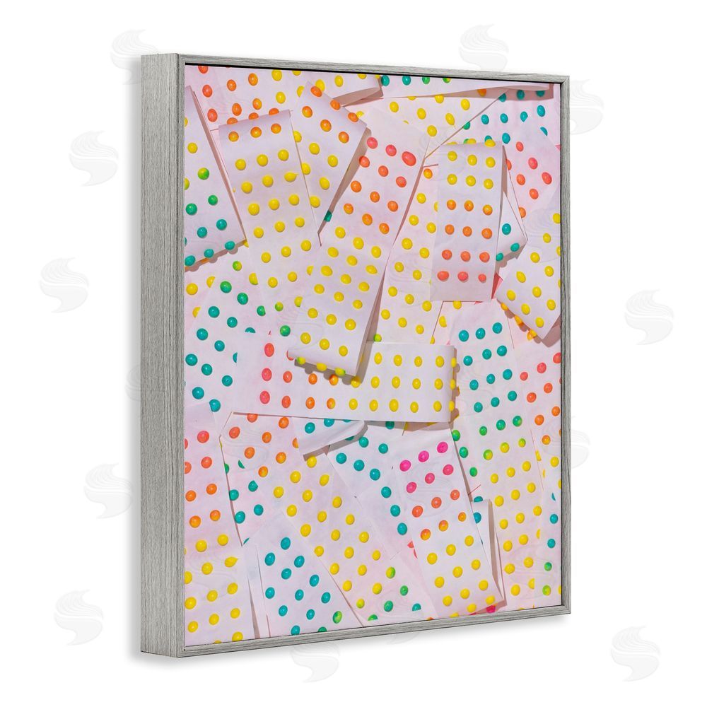 LISH Creative Retro Color Candy Dots Gray Framed Giclee Wall Art