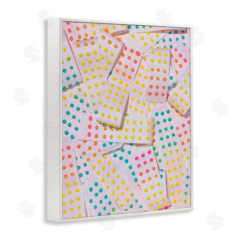 LISH Creative Retro Color Candy Dots White Framed Giclee Wall Art