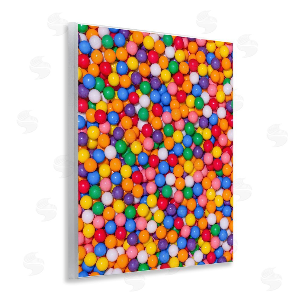 LISH Creative Colorful Gumballs Close Up Wall Plaque with Fixed Lithograph Print