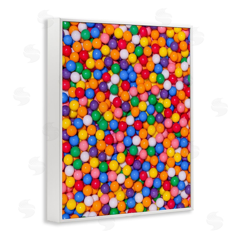 LISH Creative Colorful Gumballs Close Up White Framed Giclee Wall Art Print