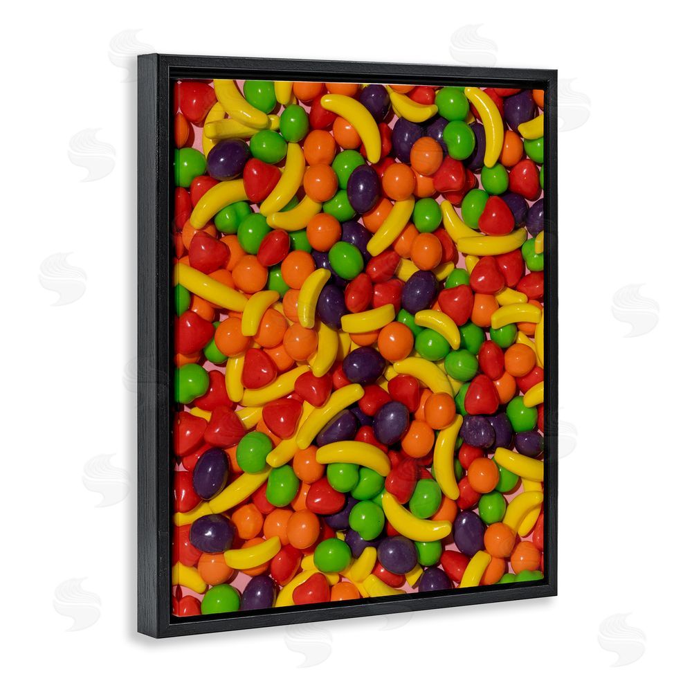 LISH Creative Retro Assorted Fruit Candy Black Floating Framed Canvas Wall Art