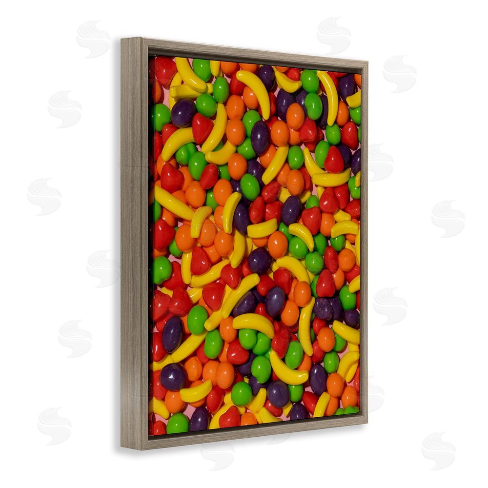 LISH Creative Retro Assorted Fruit Candy Brown Floating Framed Canvas Wall Art