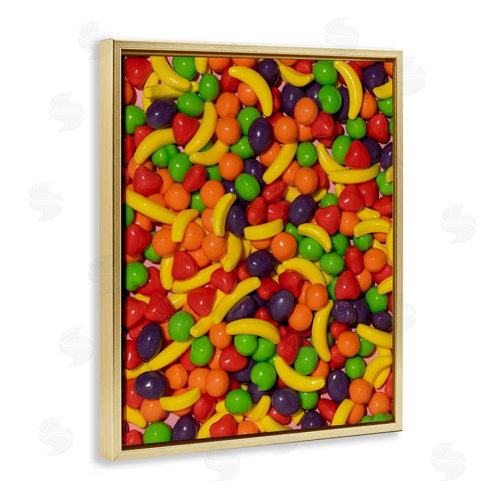 LISH Creative Retro Assorted Fruit Candy Gold Floating Framed Canvas Wall Art