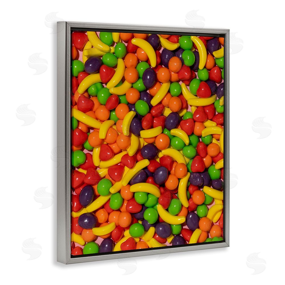 LISH Creative Retro Assorted Fruit Candy Gray Floating Framed Canvas Wall Art