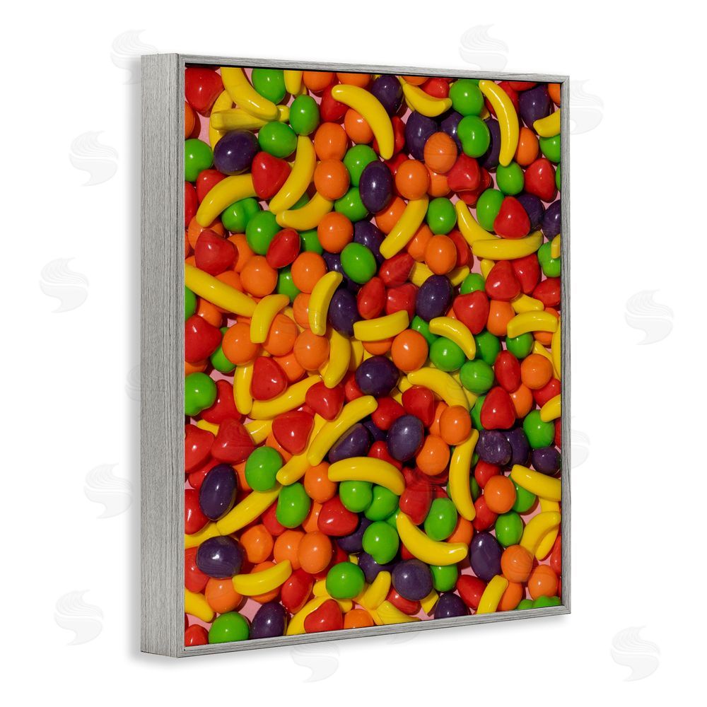 LISH Creative Retro Assorted Fruit Candy Gray Framed Giclee Wall Art