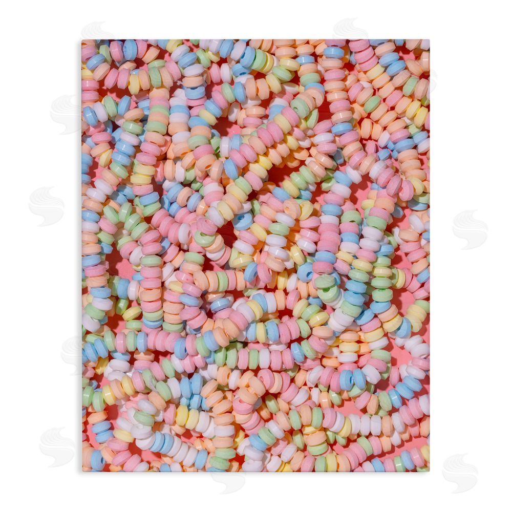 LISH Creative Pastel Candy Necklace Stretched Canvas Wall Art
