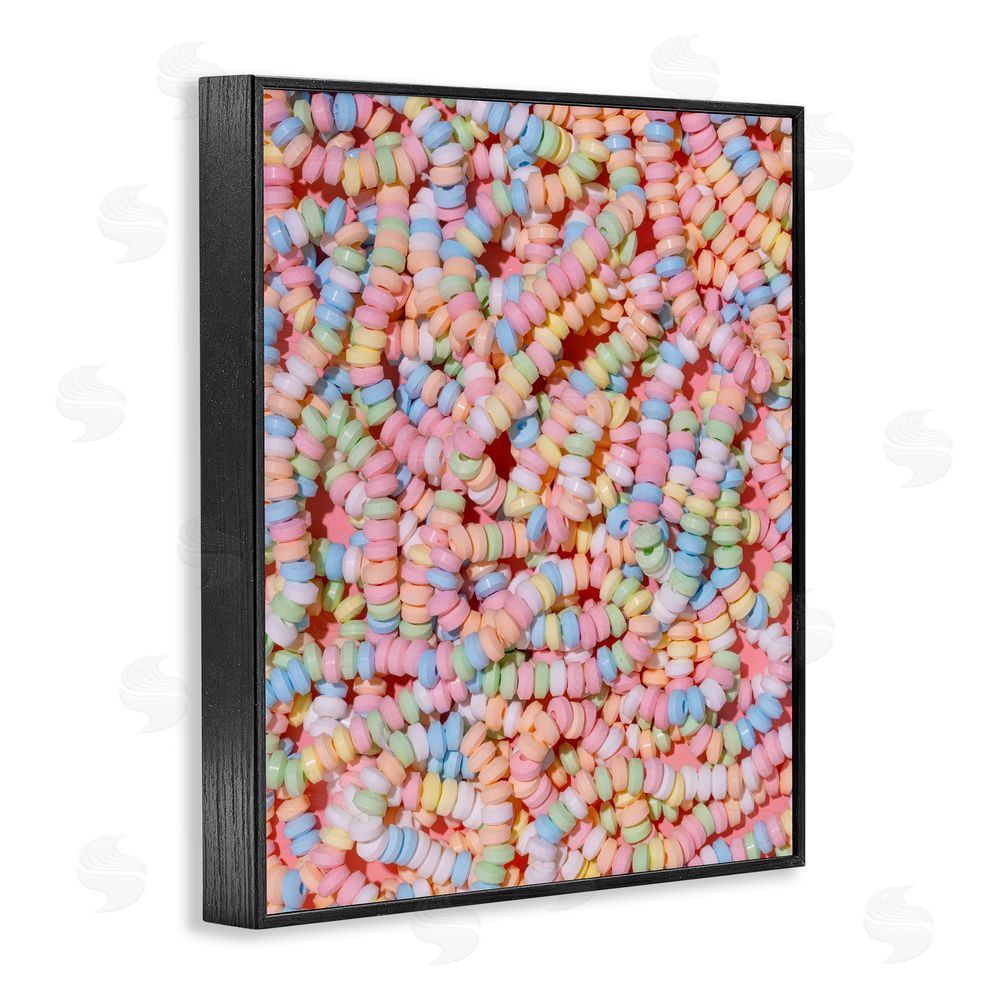 LISH Creative Pastel Candy Necklace Black Framed Giclee Wall Art
