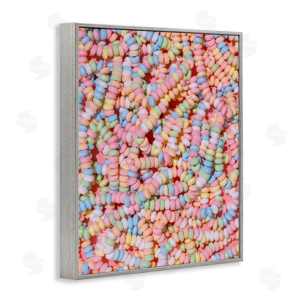 LISH Creative Pastel Candy Necklace Gray Framed Giclee Wall Art