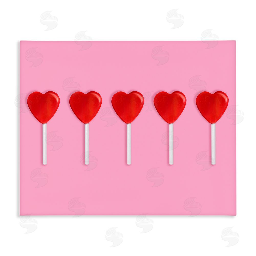 LISH Creative Valentine's Heart Pops Stretched Canvas Wall Art Print