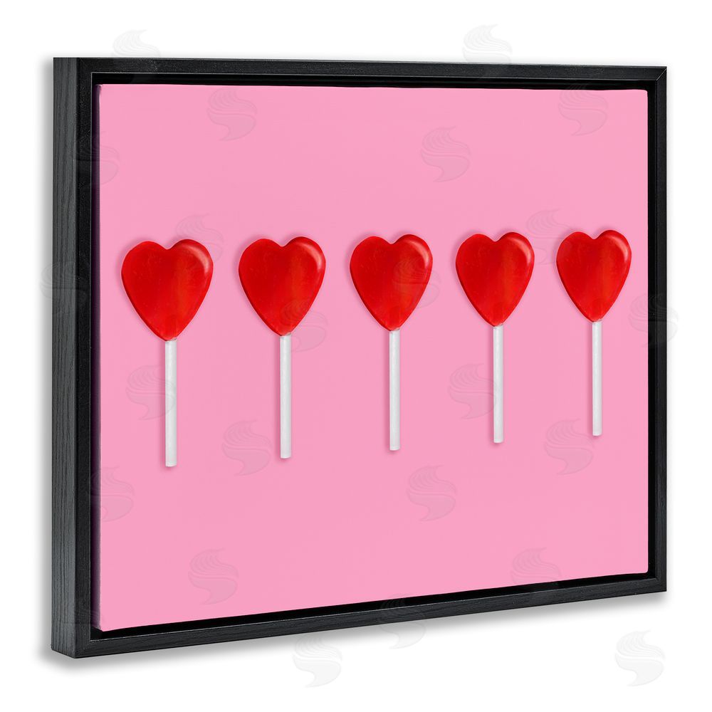 LISH Creative Valentine's Heart Pops Black Floating Frame Canvas Wall Art Print