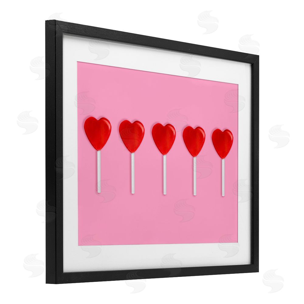 LISH Creative Valentine's Heart Pops Black Framed Print Under Glass Wall Art