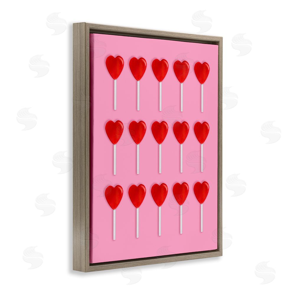 LISH Creative Heart Lollipops Collection Brown Floating Frame Canvas Wall Art