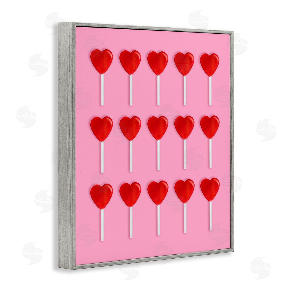 LISH Creative Heart Lollipops Collection Gray Framed Giclee Wall Art Print