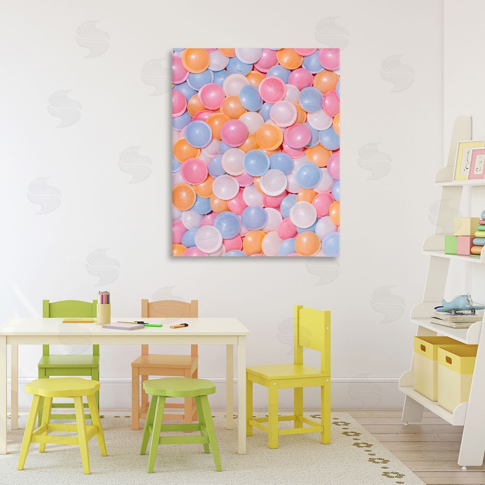 LISH Creative Retro Pastel Candies Stretched Canvas Wall Art in Room