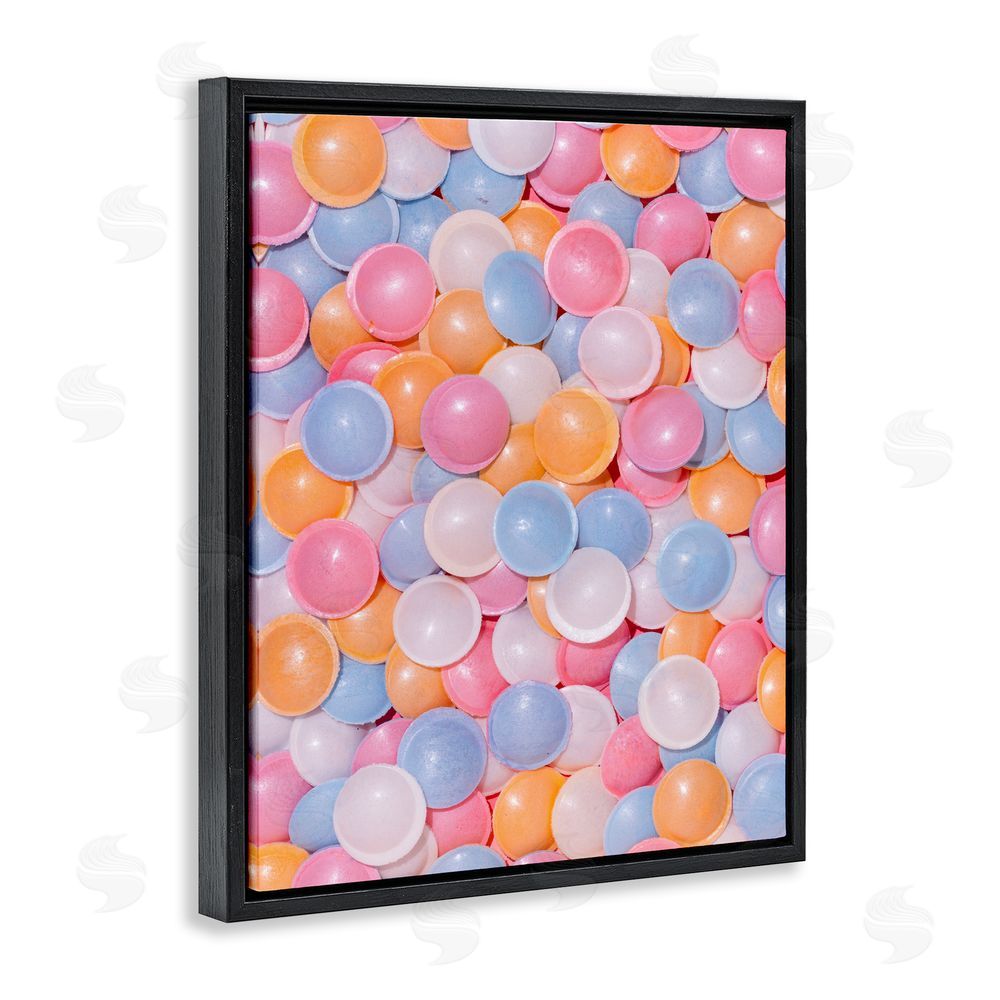 LISH Creative Retro Pastel Candies Black Floating Framed Canvas Wall Art