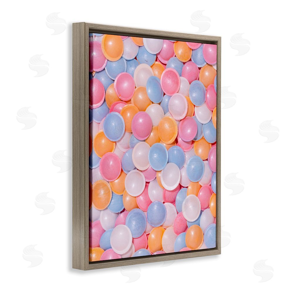 LISH Creative Retro Pastel Candies Brown Floating Framed Canvas Wall Art