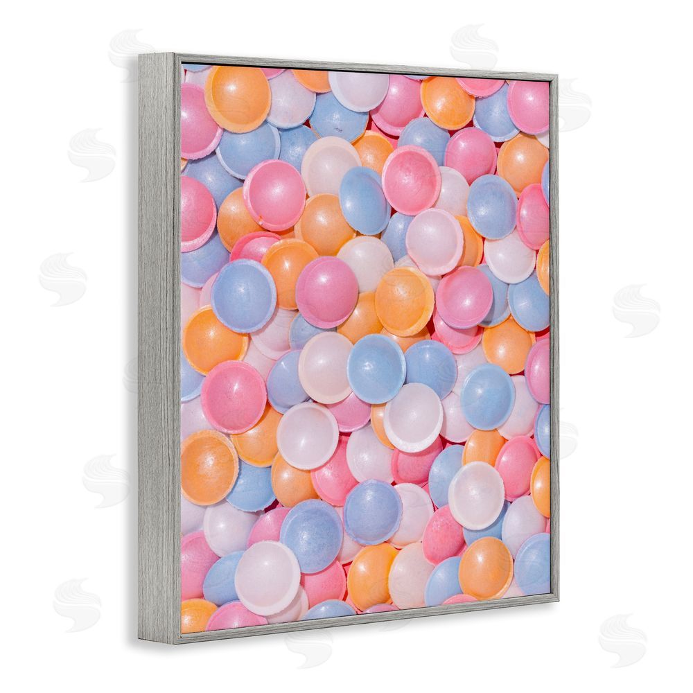 LISH Creative Retro Pastel Candies Gray Framed Giclee Wall Art