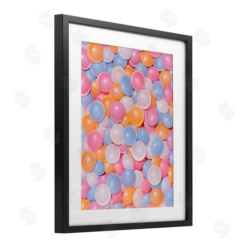 LISH Creative Retro Pastel Candies Black Framed Print Under Glass Wall Art