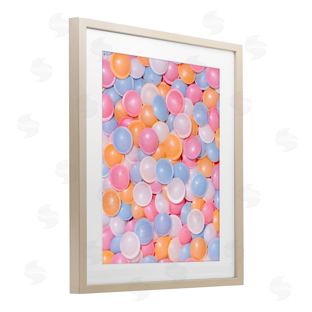 LISH Creative Retro Pastel Candies Brown Framed Print Under Glass Wall Art