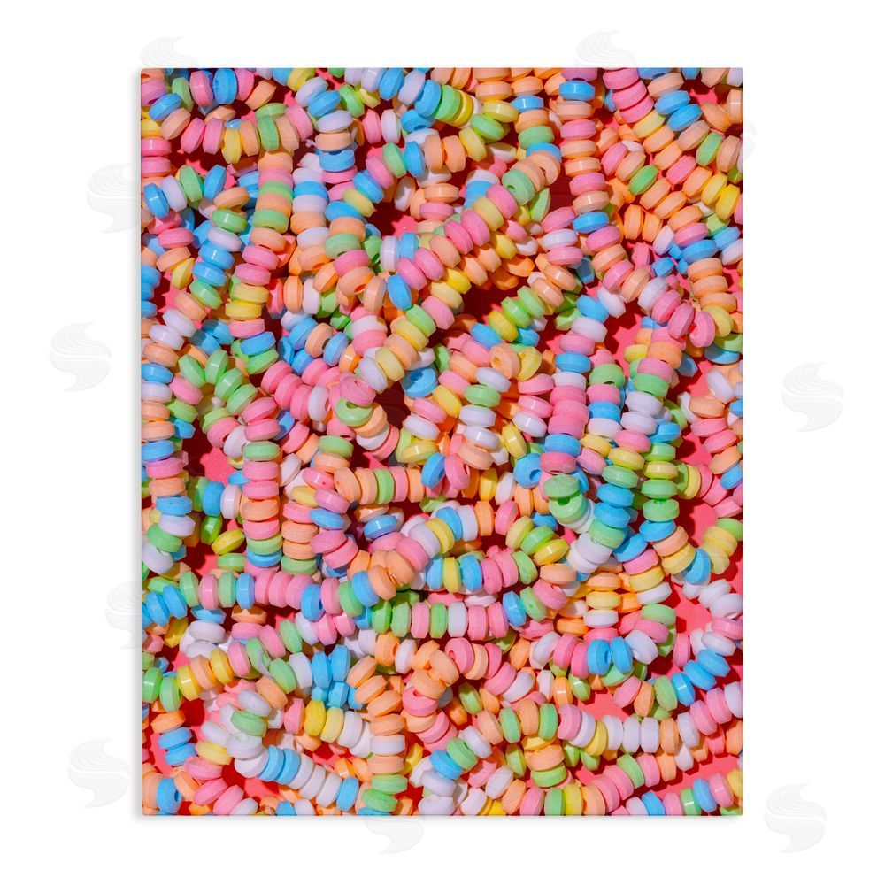 LISH Creative Pastel Candy Necklace Stretched Canvas Wall Art