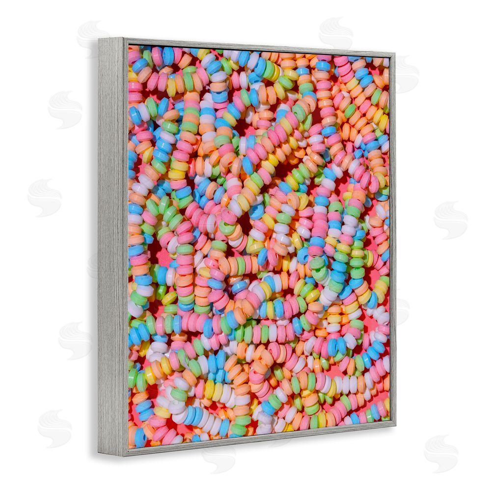 LISH Creative Pastel Candy Necklace Gray Framed Giclee Wall Art