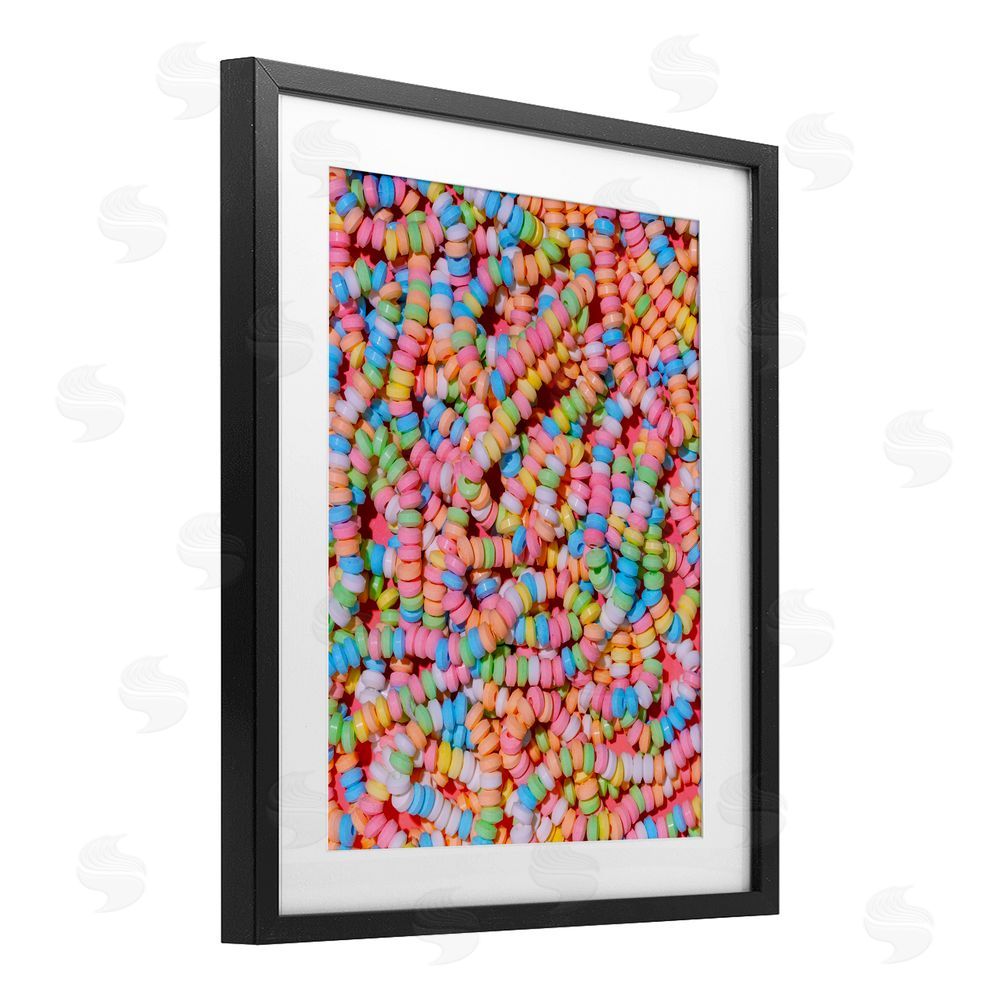LISH Creative Pastel Candy Necklace Black Framed Print Under Glass Wall Art