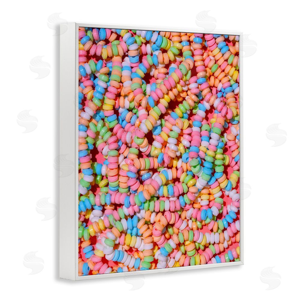 LISH Creative Pastel Candy Necklace White Framed Giclee Wall Art