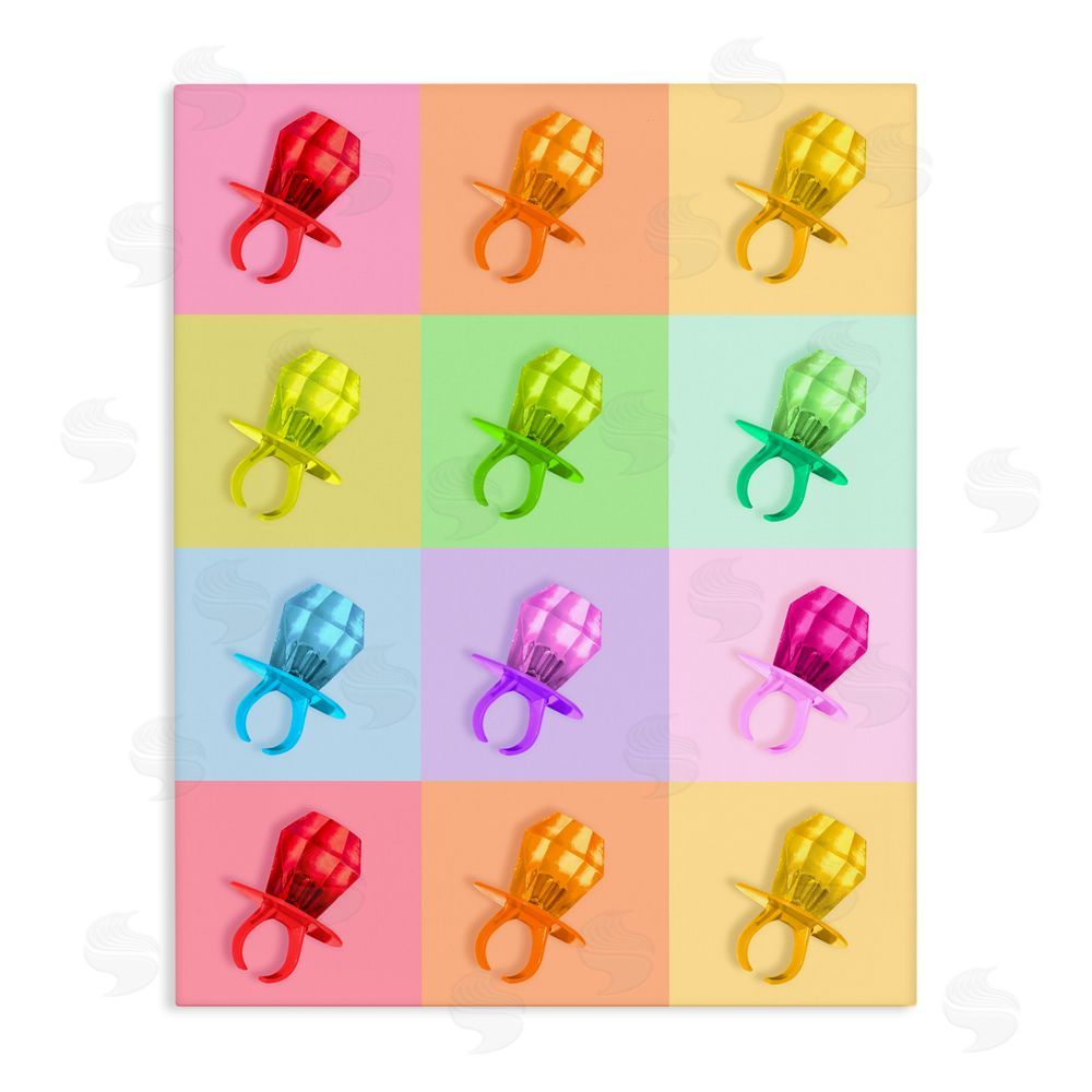 LISH Creative Candy Gem Pop Grid Stretched Canvas Wall Art Print