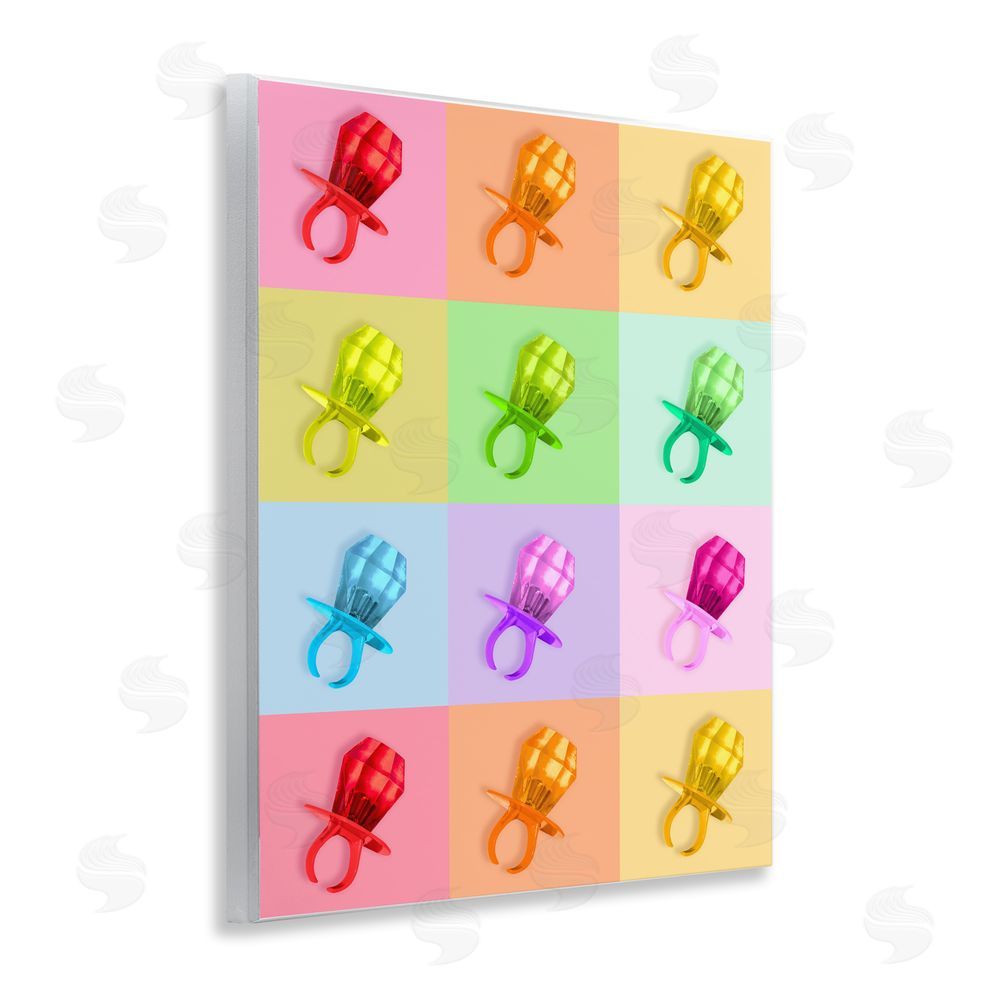 LISH Creative Candy Gem Pop Grid Wall Plaque Art Print with White Foil Wrap