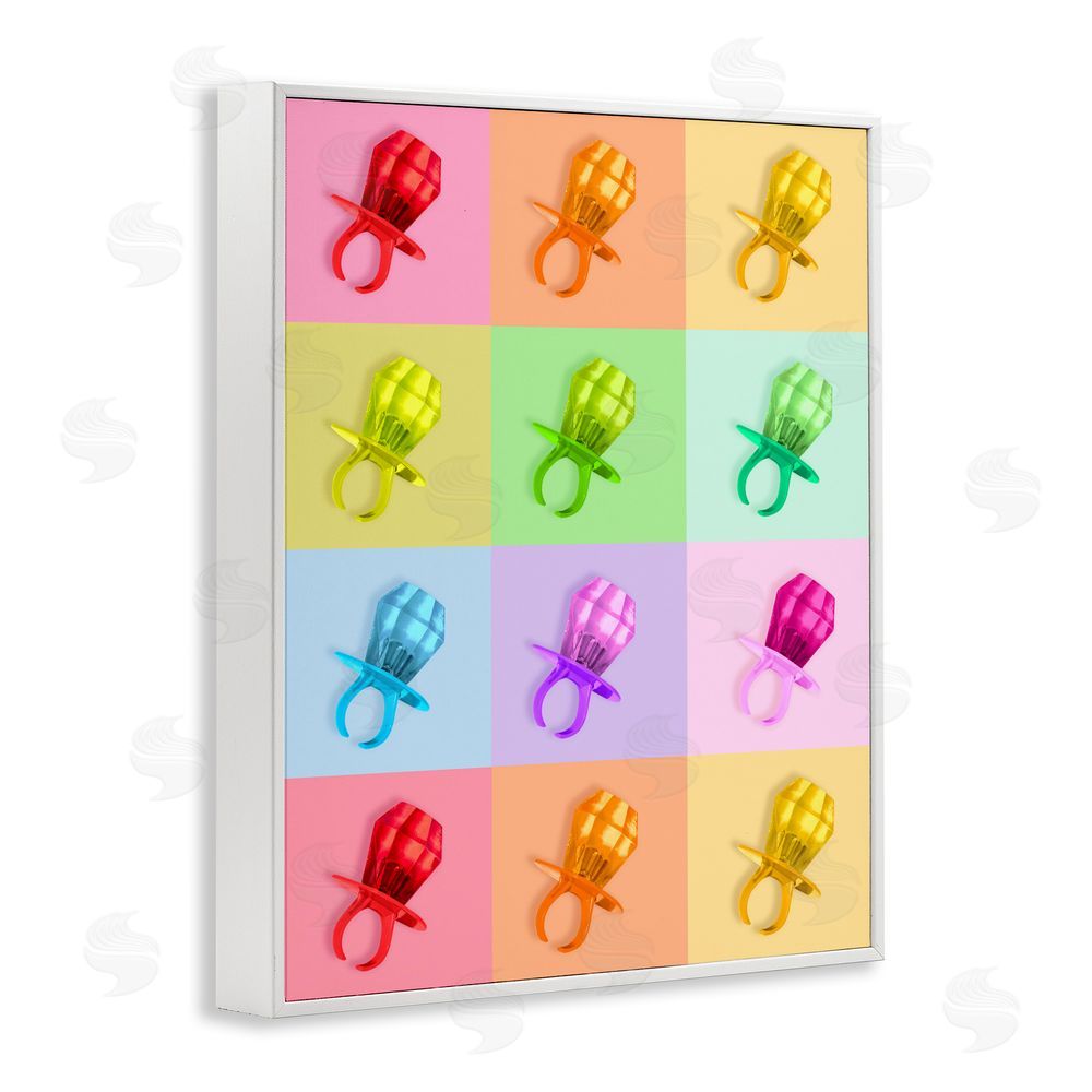 LISH Creative Candy Gem Pop Grid White Framed Giclee Wall Art Print