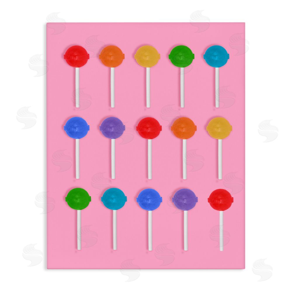 LISH Creative Rainbow Lollipop Grid Stretched Canvas Wall Art