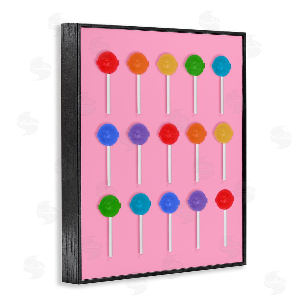 LISH Creative Rainbow Lollipop Grid Black Framed Giclee Wall Art
