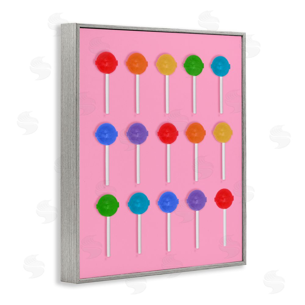 LISH Creative Rainbow Lollipop Grid Gray Framed Giclee Wall Art