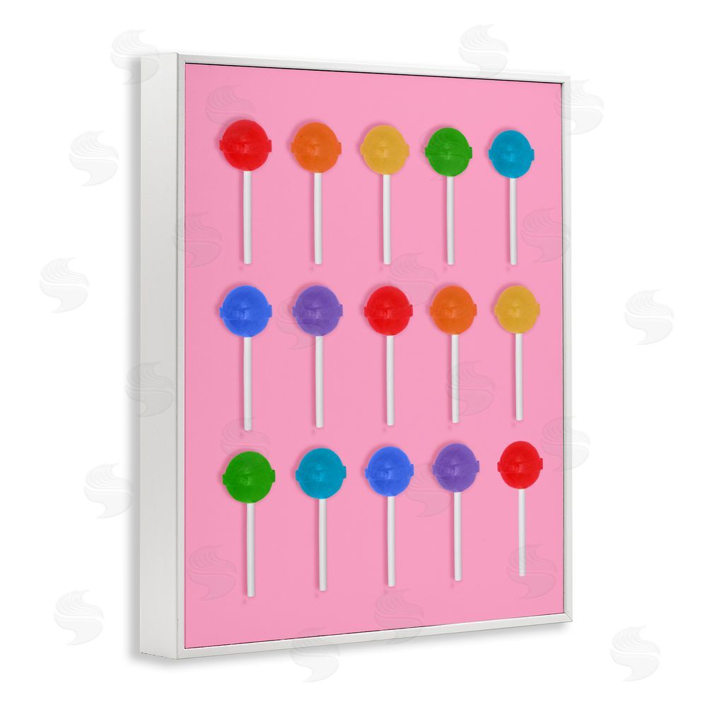 LISH Creative Rainbow Lollipop Grid White Framed Giclee Wall Art