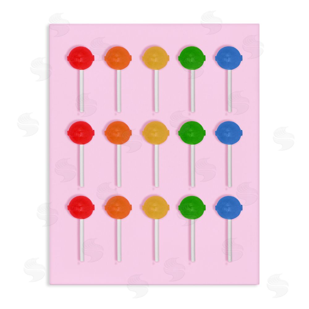 LISH Creative Candy Pops on Light Pink Stretched Canvas Wall Art Print