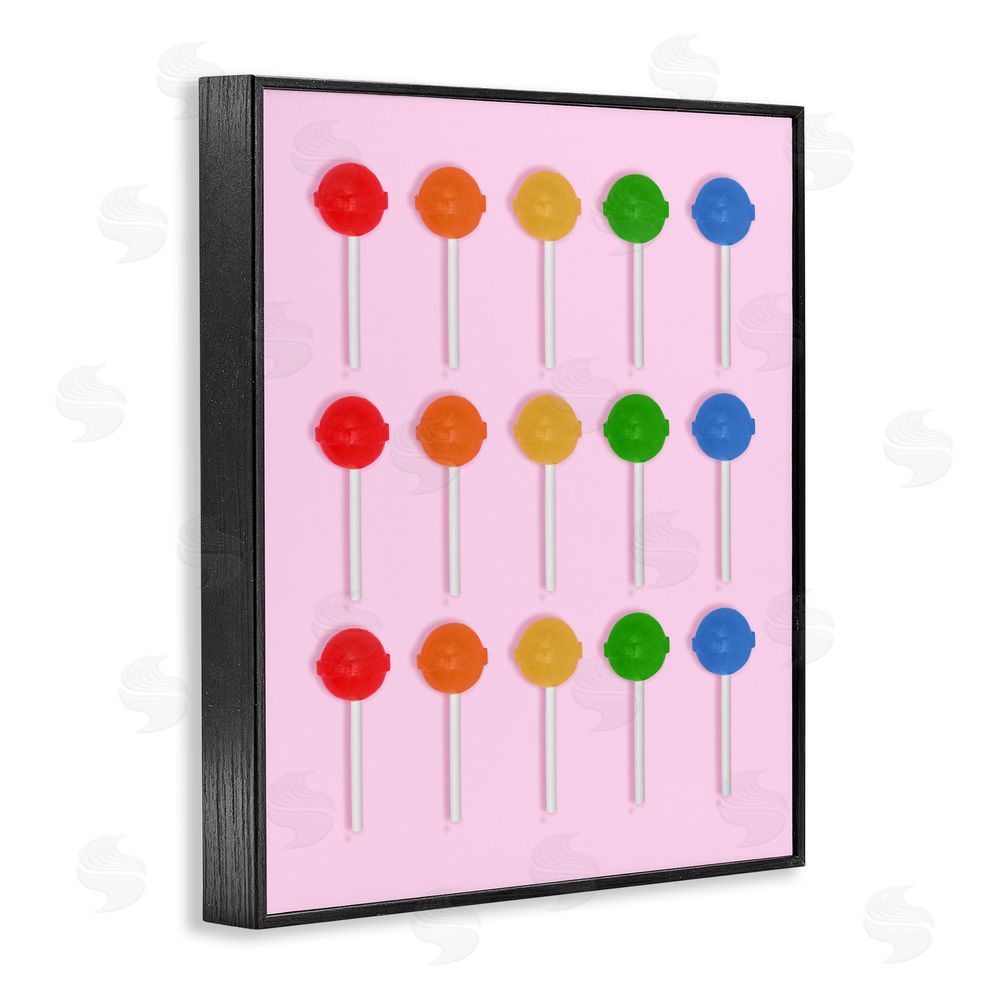 LISH Creative Candy Pops on Light Pink Black Framed Giclee Wall Art Print