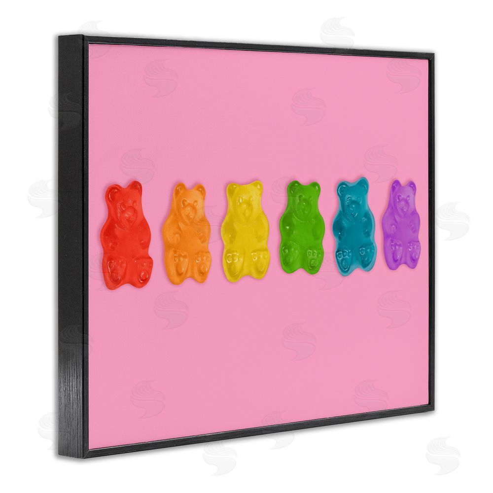 LISH Creative Rainbow Gummy Bears on Pink Black Framed Giclee Wall Art