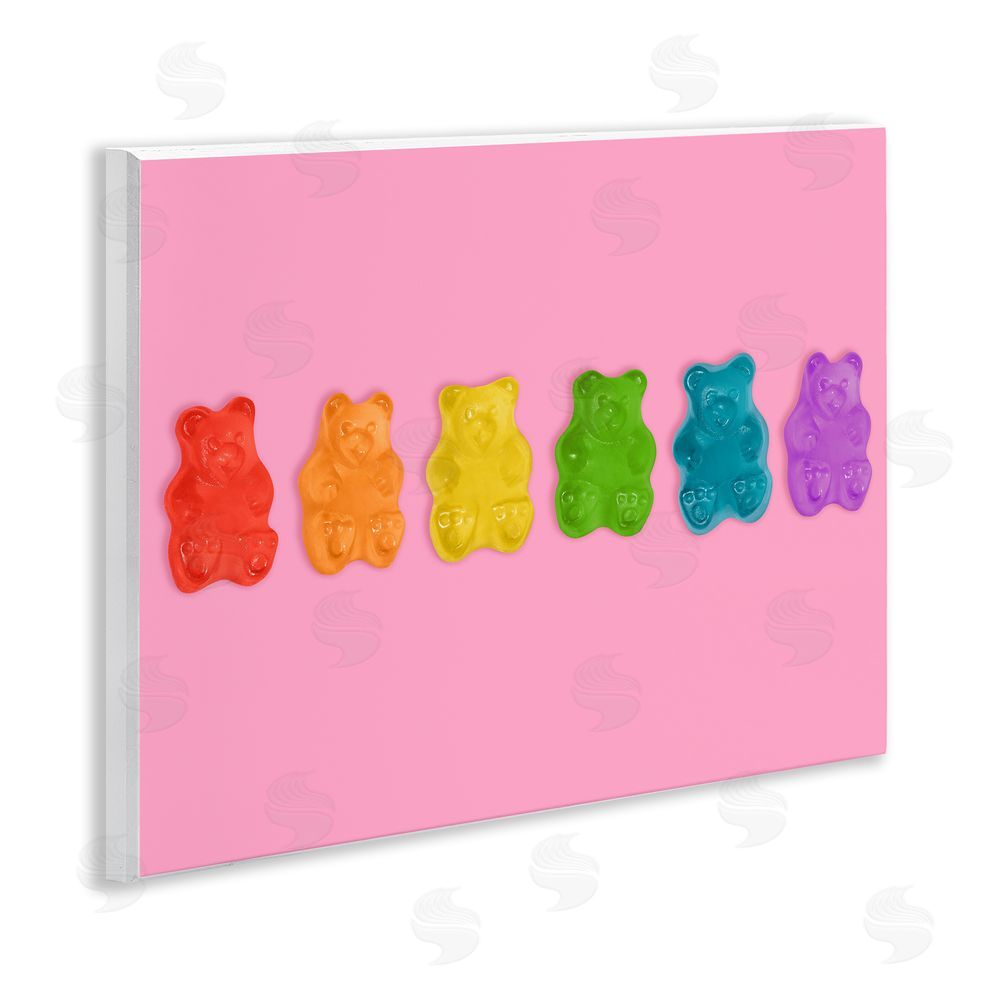 LISH Creative Rainbow Gummy Bears on Pink Wall Plaque Home Decor Art Print
