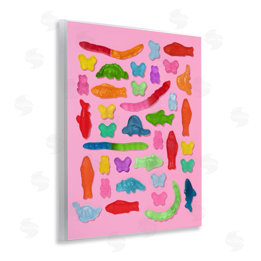 LISH Creative Pink Gummy Animal Collage Wall Plaque Home Decor Art Print