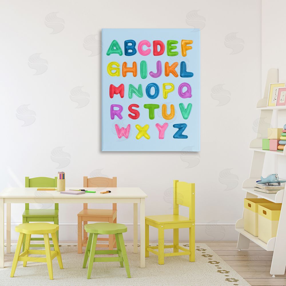 LISH Creative Gummy Candy Alphabet Stretched Canvas Wall Art in Room