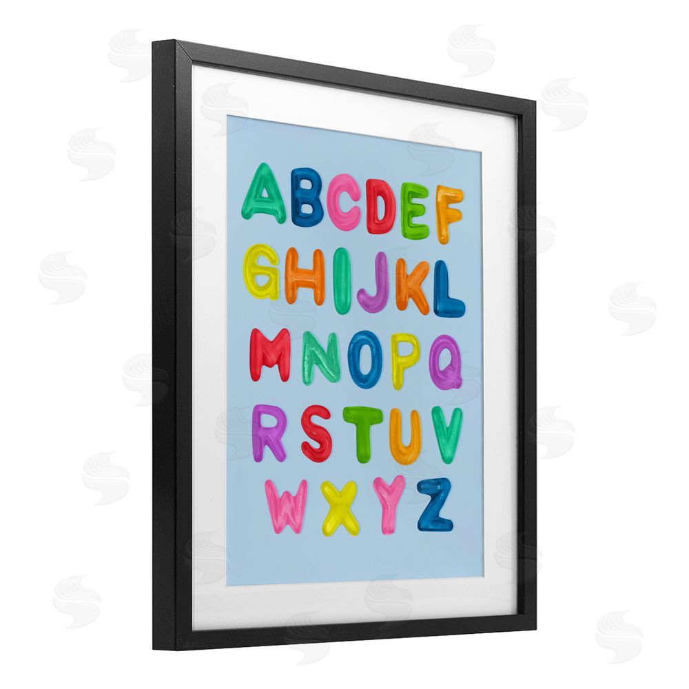 LISH Creative Gummy Candy Alphabet Black Framed Print Under Glass Wall Art