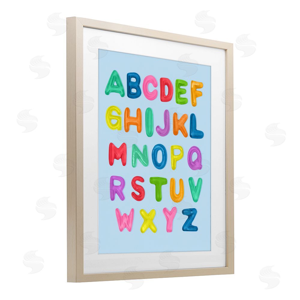 LISH Creative Gummy Candy Alphabet Brown Framed Print Under Glass Wall Art