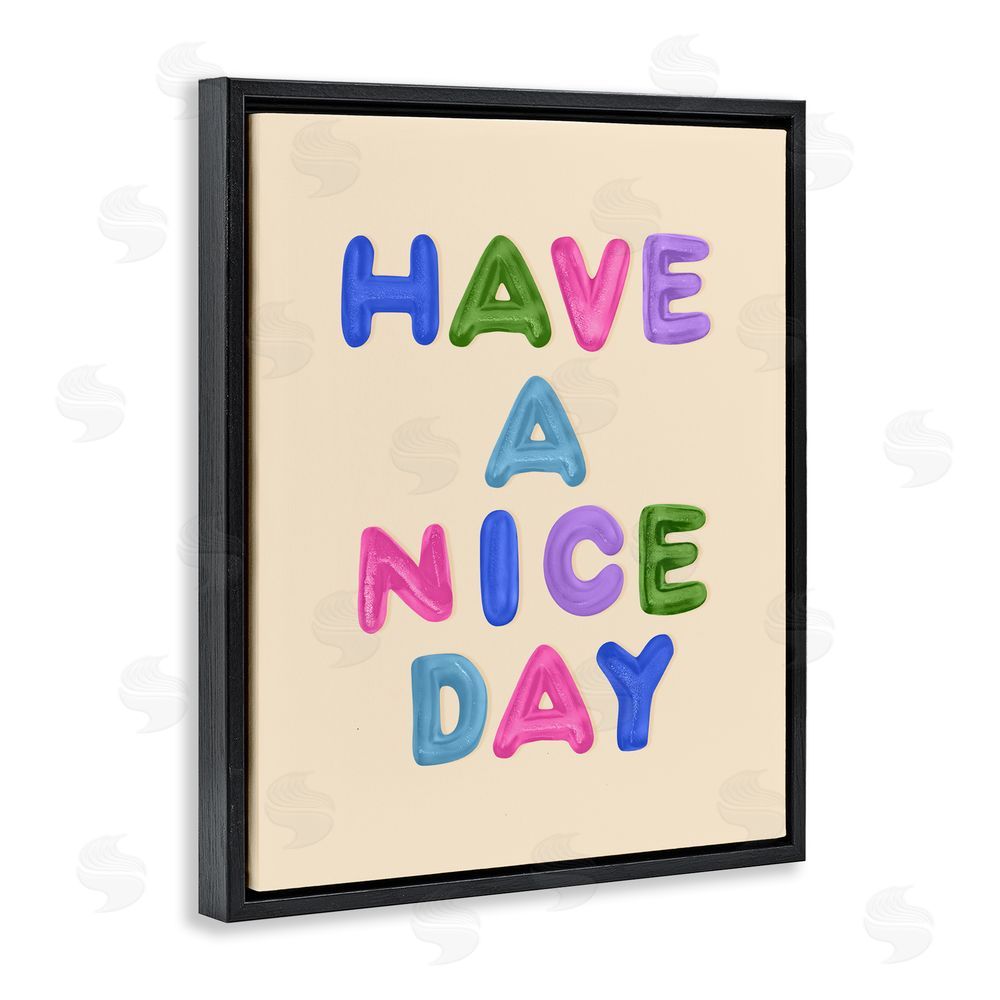 LISH Creative Have a Nice Day Gummies Black Floating Framed Canvas Wall Art