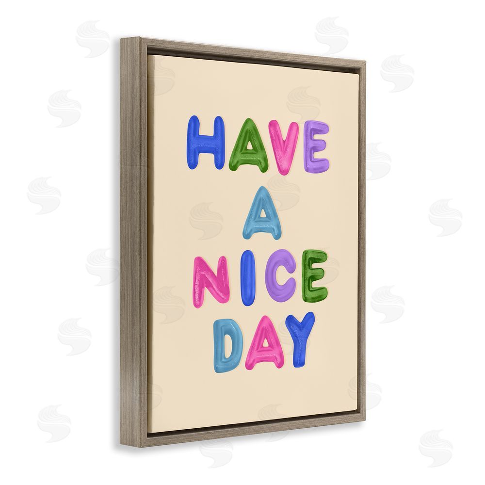 LISH Creative Have a Nice Day Gummies Brown Floating Framed Canvas Wall Art