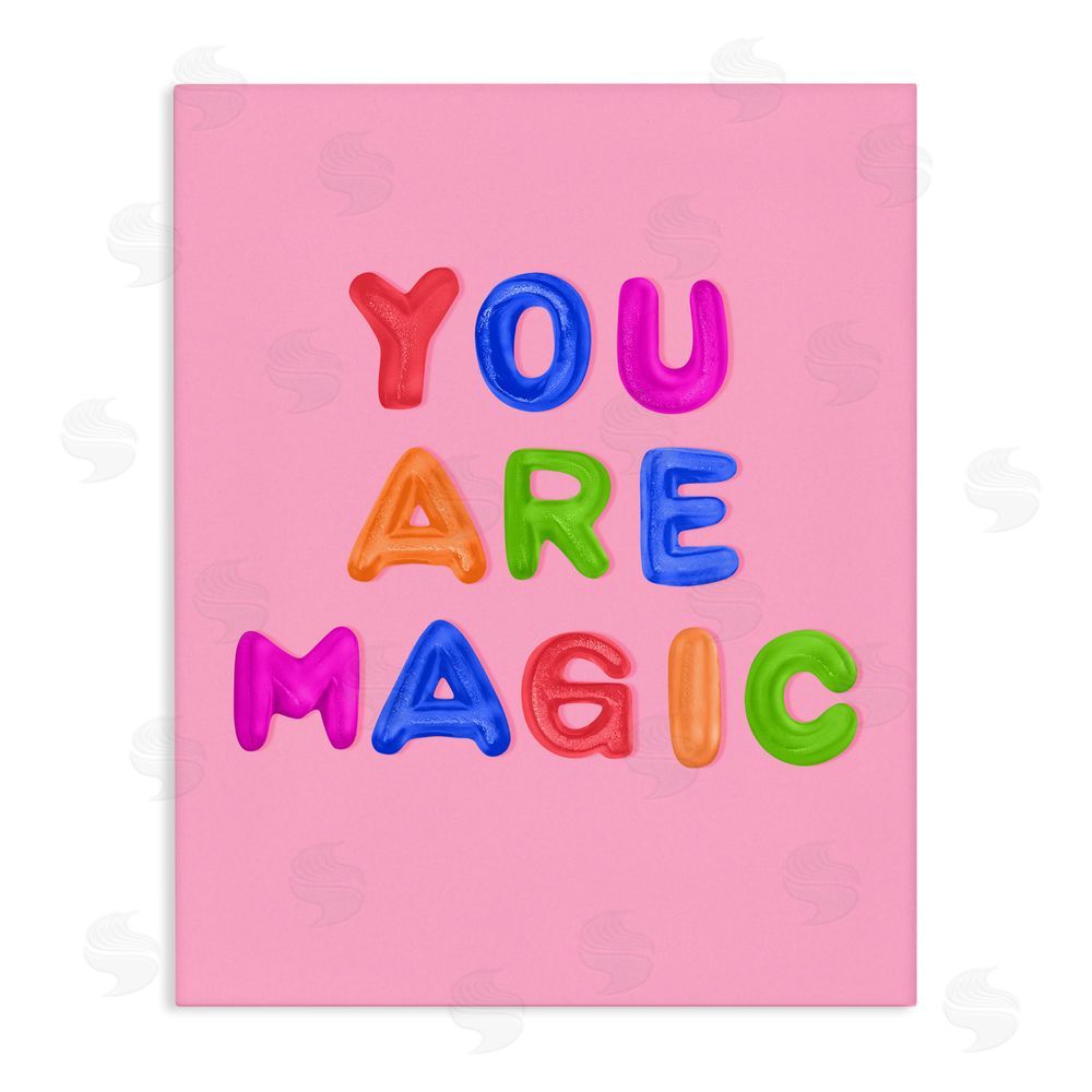 LISH Creative You are Magic Gummies over Pink Stretched Canvas Wall Art Print