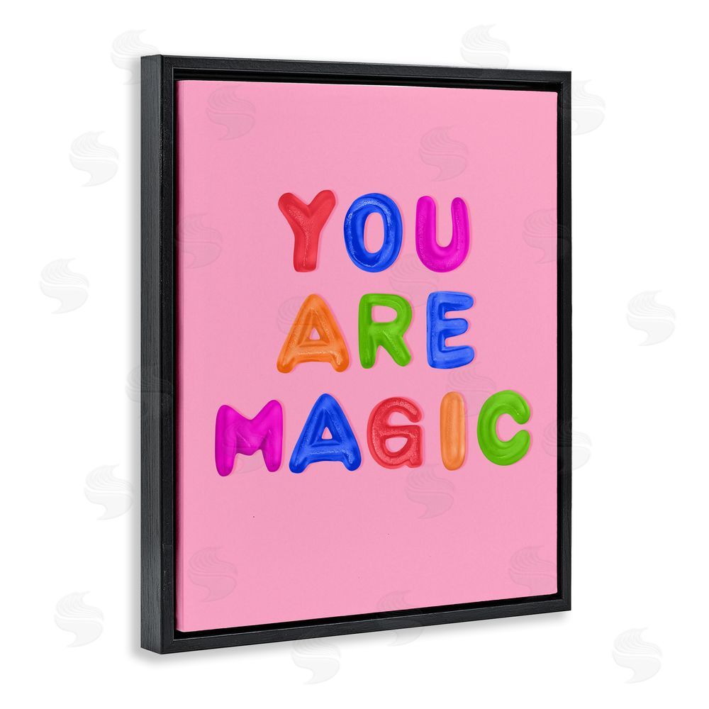 LISH Creative You are Magic Gummies over Pink Black Floating Framed Canvas Wall Art Print