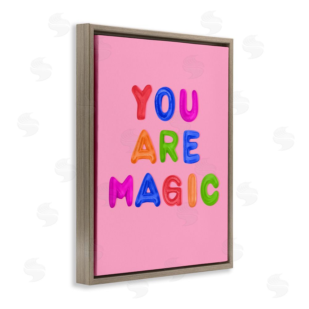 LISH Creative You are Magic Gummies over Pink Brown Floating Framed Canvas Wall Art Print