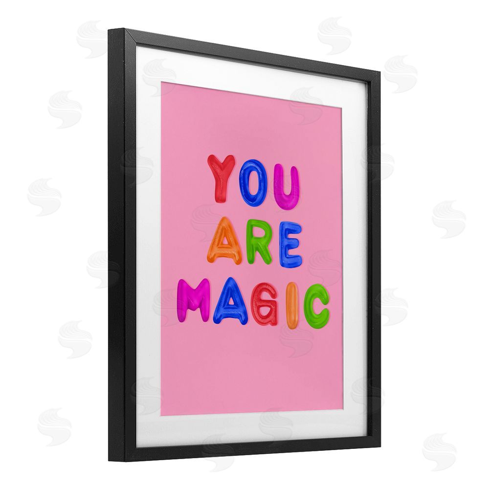 LISH Creative You are Magic Gummies over Pink Black Framed Print Under Glass with White Mat Wall Art